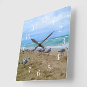 Seagull Beach Clock Quadratische Wanduhr (Winkel)