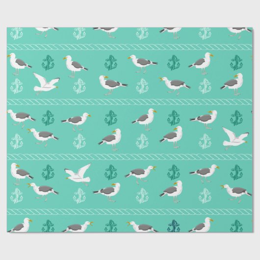 Seagull Beach Lebensmuster Geschenkpapier (Flach)