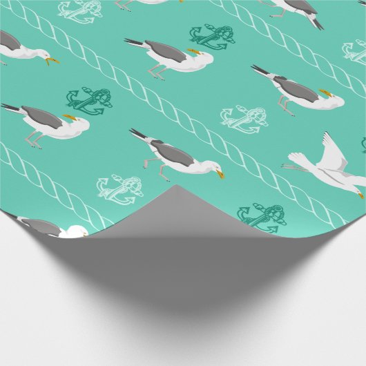 Seagull Beach Lebensmuster Geschenkpapier (Ecke)