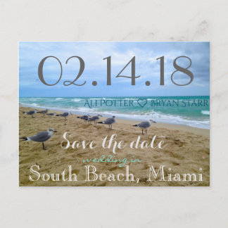 Seagull Beach Save the Date Postkarte