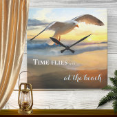 Seagull Beach Sunset Wall Clock Quadratische Wanduhr