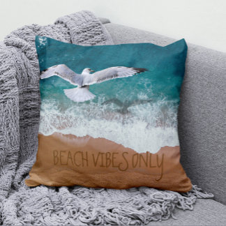 Seagull Beach Vibes only Seehorn Waves Kissen