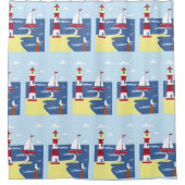 Seagull Beach Waves Sand Nautical Duschvorhang (Vorderseite)