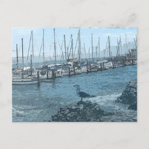 Seagull Behaltend Uhr Postkarte