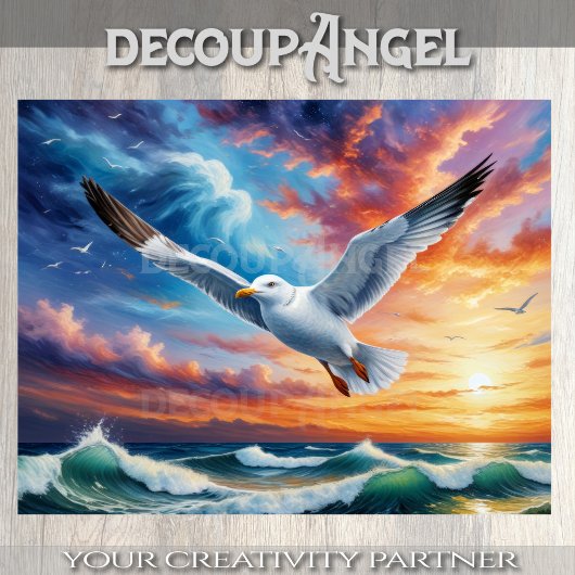 Seagull bei Morgendämmerung Seidenpapier