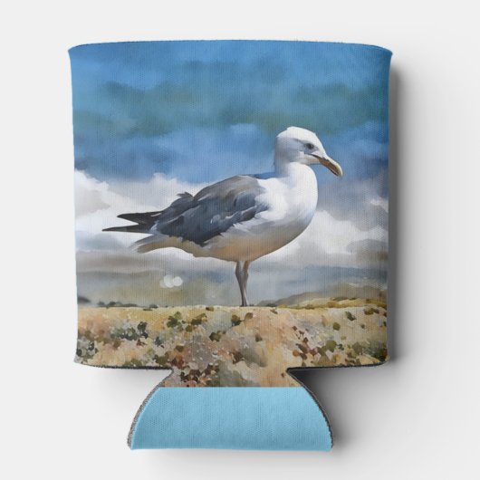 Seagull Bird am Strand Niedlich Can Cooler Dosenkühler (Rückseite)