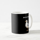 Seagull Bird Beach Ocean Coast Black Watercolor Kaffeetasse (VorderseiteRechts)