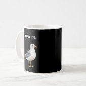 Seagull Bird Beach Ocean Coast Black Watercolor Kaffeetasse (Vorderseite Links)