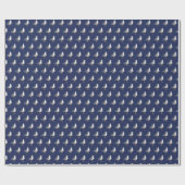 Seagull Bird Beach Ocean Coast Blue Watercolor Geschenkpapier (Flach)