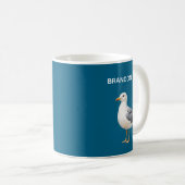Seagull Bird Beach Ocean Coast Blue Watercolor Kaffeetasse (VorderseiteRechts)