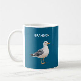 Seagull Bird Beach Ocean Coast Blue Watercolor Kaffeetasse