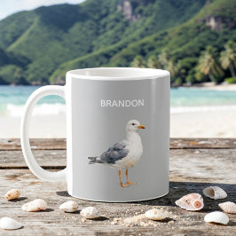 Seagull Bird Beach Ocean Coast White Watercolor Kaffeetasse