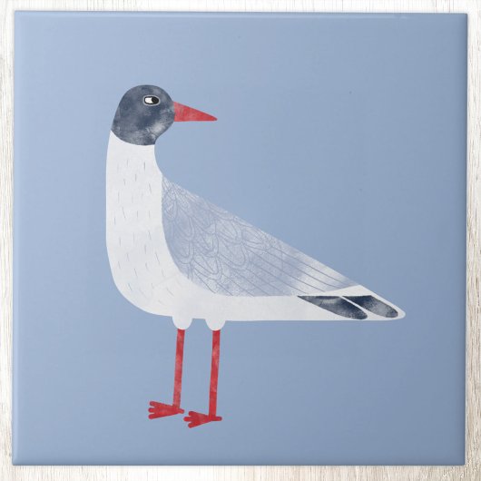 Seagull Bird Blue Fliese