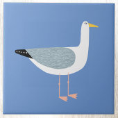 Seagull Bird Blue Fliese