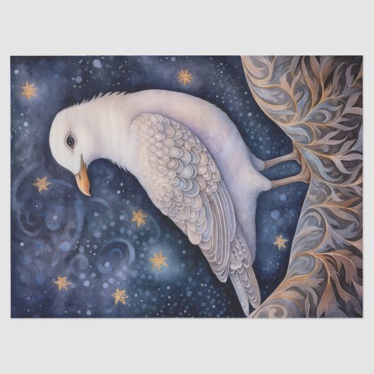 Seagull Bird Boho Mystical Art Seidenpapier (Vorderseite)