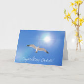 Seagull Bird Flying High Success Abschluss Card Karte (Gelbe Blume)