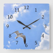 Seagull Bird Foto 145 Quadratische Wanduhr (Vorderseite)