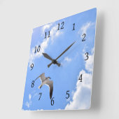 Seagull Bird Foto 145 Quadratische Wanduhr (Winkel)