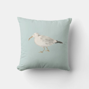 Seagull Bird Painting Beach Neutral Kissen
