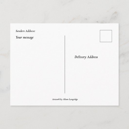 Seagull Bird Wasserfarbenmalerei Postkarte (Rückseite)