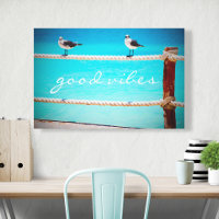 Seagull Birds Ocean Foto Good Vibes Typografie