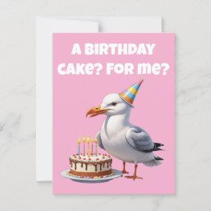 Seagull Birthday Überraschung - Cake nicht sicher! Postkarte