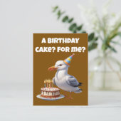 Seagull Birthday Überraschung - Cake nicht sicher! Postkarte (Stehend Vorderseite)