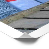 Seagull, Boat and Dock Print Poster (Ecke)