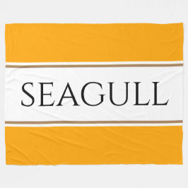 SEAGULL Bright Orange Yellow White Racing Streifen Fleecedecke