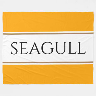 SEAGULL Bright Orange Yellow White Racing Streifen Fleecedecke