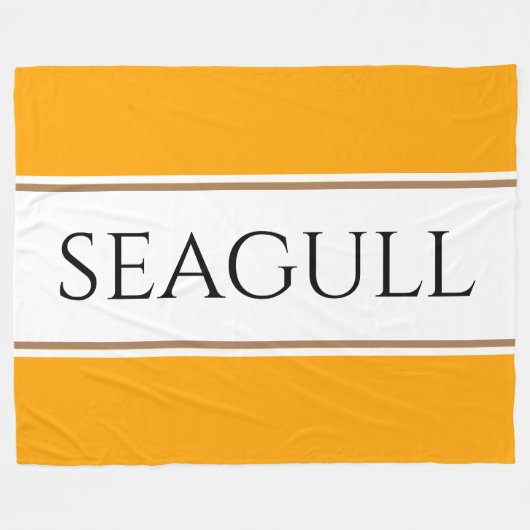 SEAGULL Bright Orange Yellow White Racing Streifen Fleecedecke (Vorderseite (Horizontal))