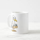 Seagull Carrying Fish Crate at the Coast Kaffeetasse (Vorderseite Links)