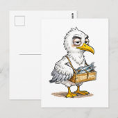 Seagull Carrying Fish Crate at the Coast Postkarte (Vorne/Hinten)