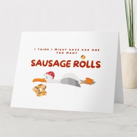 Seagull Christmas - Zu viele Wurstrollen Karte (Vorderseite)