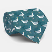 Seagull Coastal Bird Green Pattern Krawatte (Gerollt)