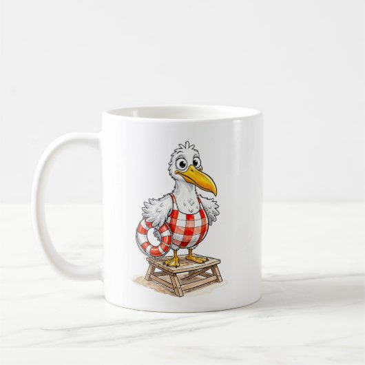 Seagull Comic Lifeguard Bird Kaffeetasse (Links)