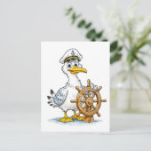 Seagull Comic Ship Captain Postkarte (Stehend Vorderseite)