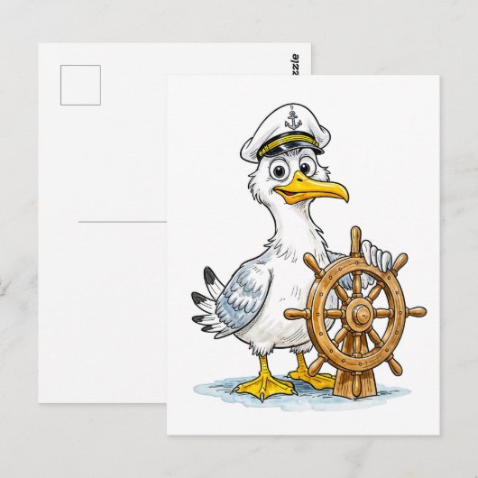 Seagull Comic Ship Captain Postkarte (Vorne/Hinten)