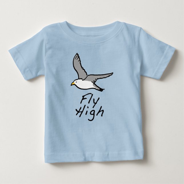 Seagull Design. Flying Bird. Seagull im Flug Baby T-shirt (Vorderseite)