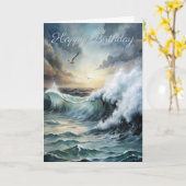 Seagull, die über Storchensee fliegt Geburtskarte Karte (Gelbe Blume)