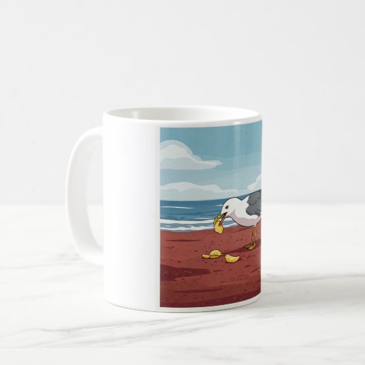 Seagull Eating a Chip on PEI Beach Tasse (Vorderseite Links)