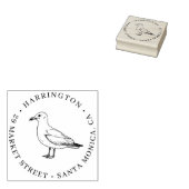 Seagull Family Rücksendeadresse - Küsten Elegante Gummistempel (Stempel)