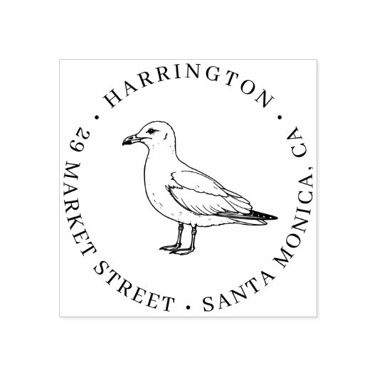 Seagull Family Rücksendeadresse - Küsten Elegante Gummistempel (Prägung)