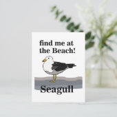 Seagull findet mich am Strand Funny Bird Postkarte (Stehend Vorderseite)