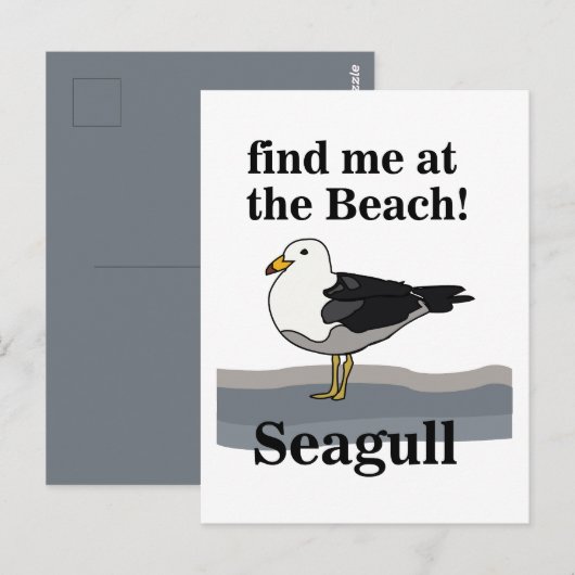 Seagull findet mich am Strand Funny Bird Postkarte (Vorne/Hinten)