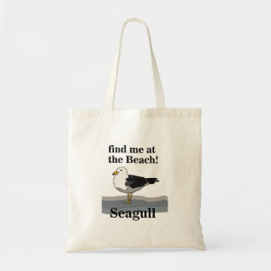 Seagull findet mich am Strand Funny Seabird Tragetasche