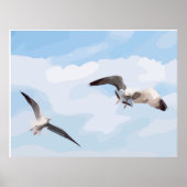 Seagull fliegt am Himmel Poster (Vorne)
