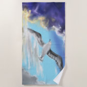 Seagull Flying Beach Handtuch (Vorderseite)