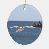 Seagull Flying Foto Ornament (Links)