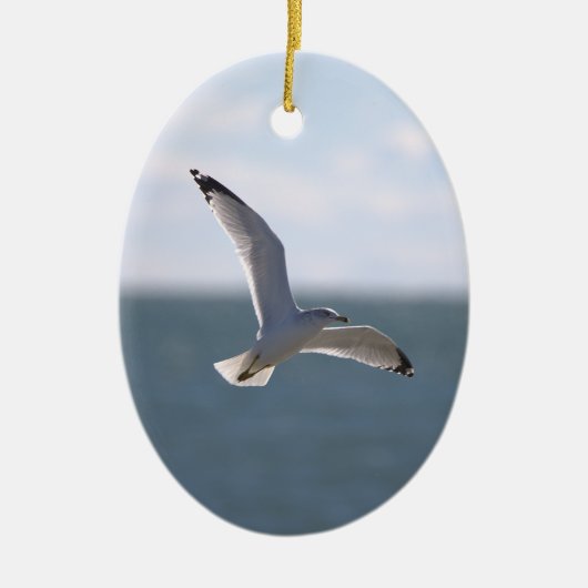 Seagull Flying Photo Ornament (Vorne)
